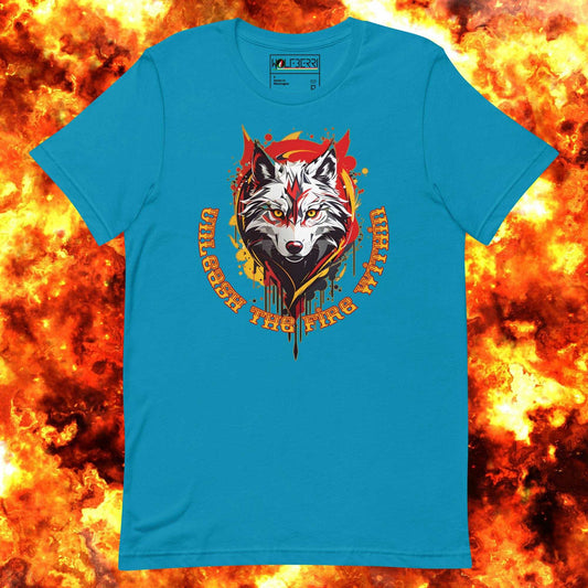 UNLEASH THE FIRE WITHIN WOLF 100% COTTON TEE