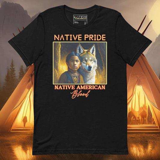 NATIVE PRIDE WOLF 100% COTTON T-SHIRT