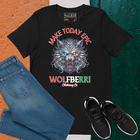 MAKE TODAY EPIC WOLF 100% COTTON T-SHIRT