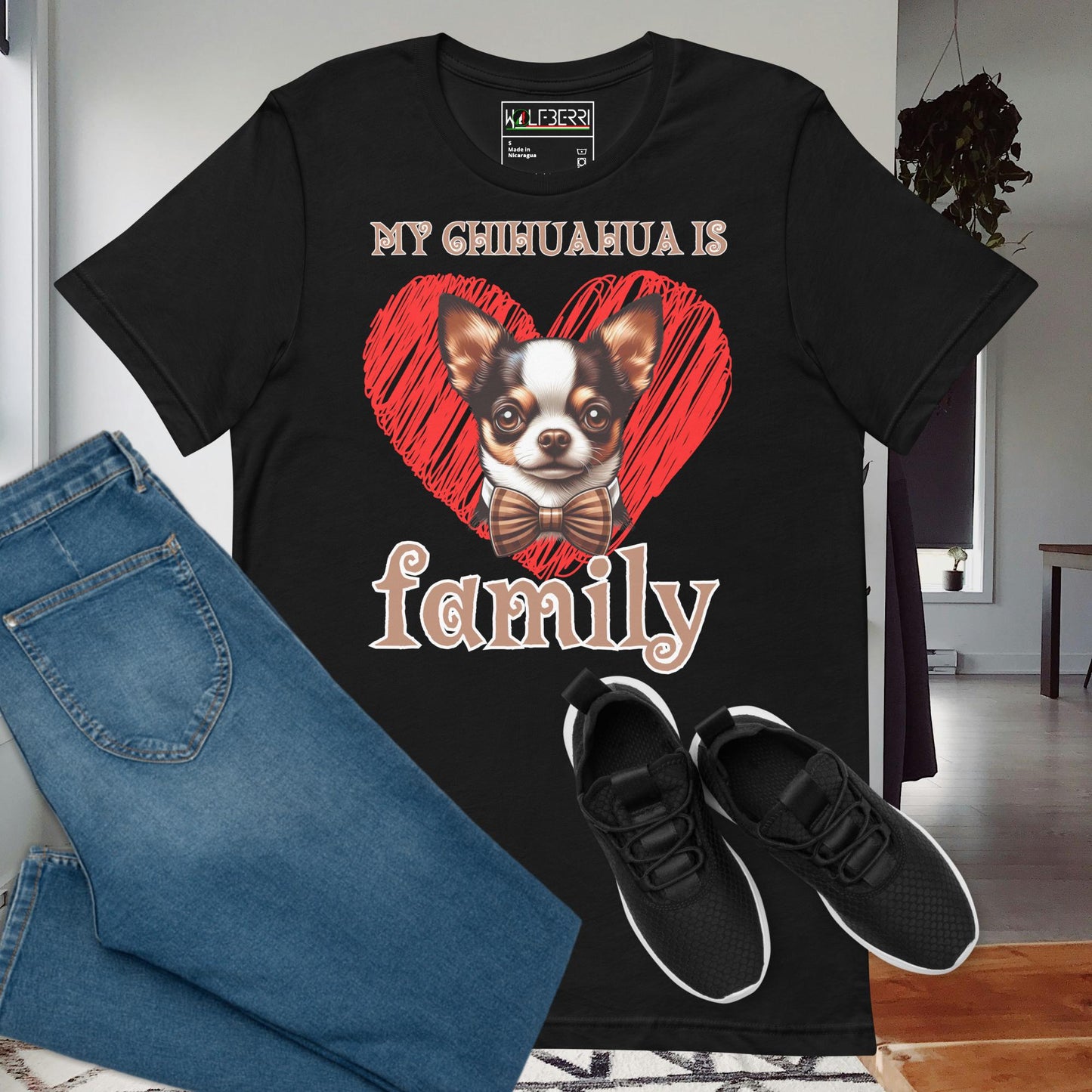 MY CHIHUAHUA IS FAMILY 100% COTTON T-SHIRT