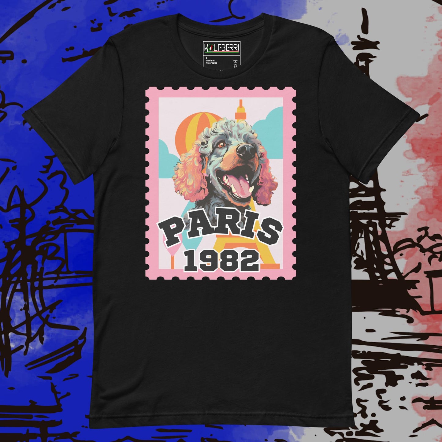 PARIS 1982 POODLE 100% COTTON T-SHIRT