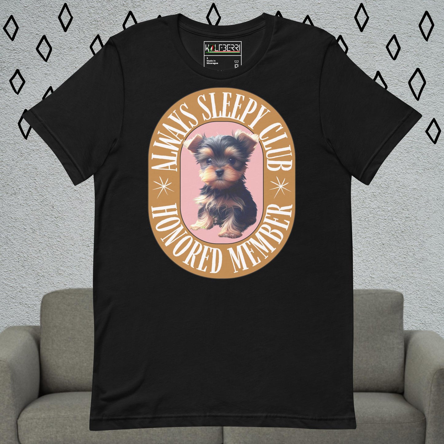 ALWAYS SLEEPY CLUB YORKIE 100% COTTON T-SHIRT