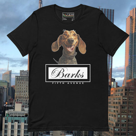 BARKS FIFTH AVENUE DACHSHUND 100% COTTON T-SHIRT