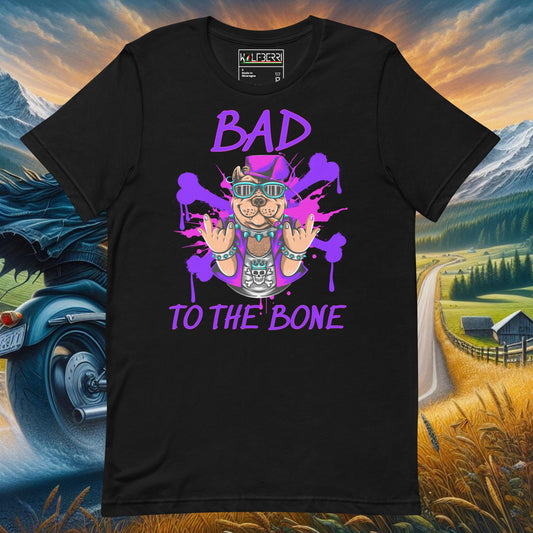 BAD TO THE BONE BULLDOG 100% COTTON T-SHIRT