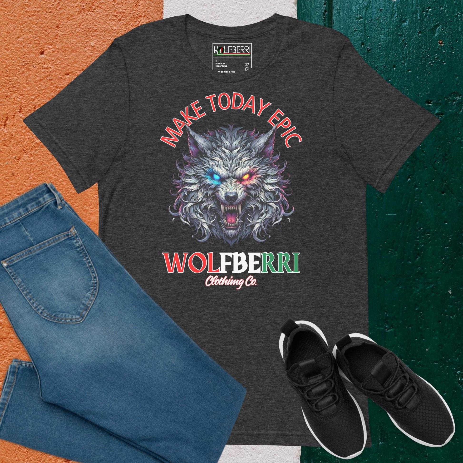 MAKE TODAY EPIC WOLF 100% COTTON T-SHIRT