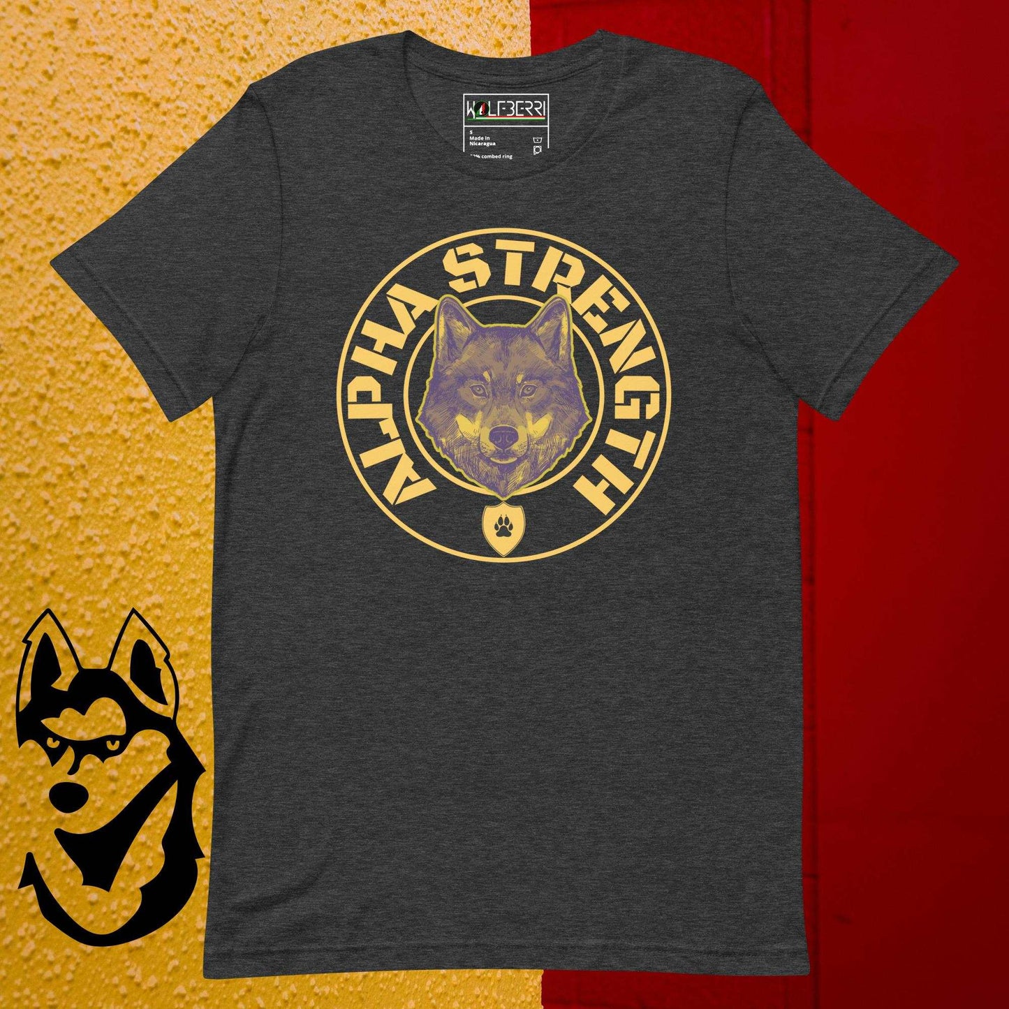 ALPHA STRENGHT WOLF 100% COTTON T-SHIRT