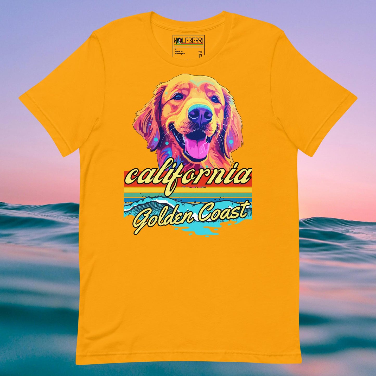 CALIFORNIA GOLDEN COAST DOG 100% COTTON T-SHIRT