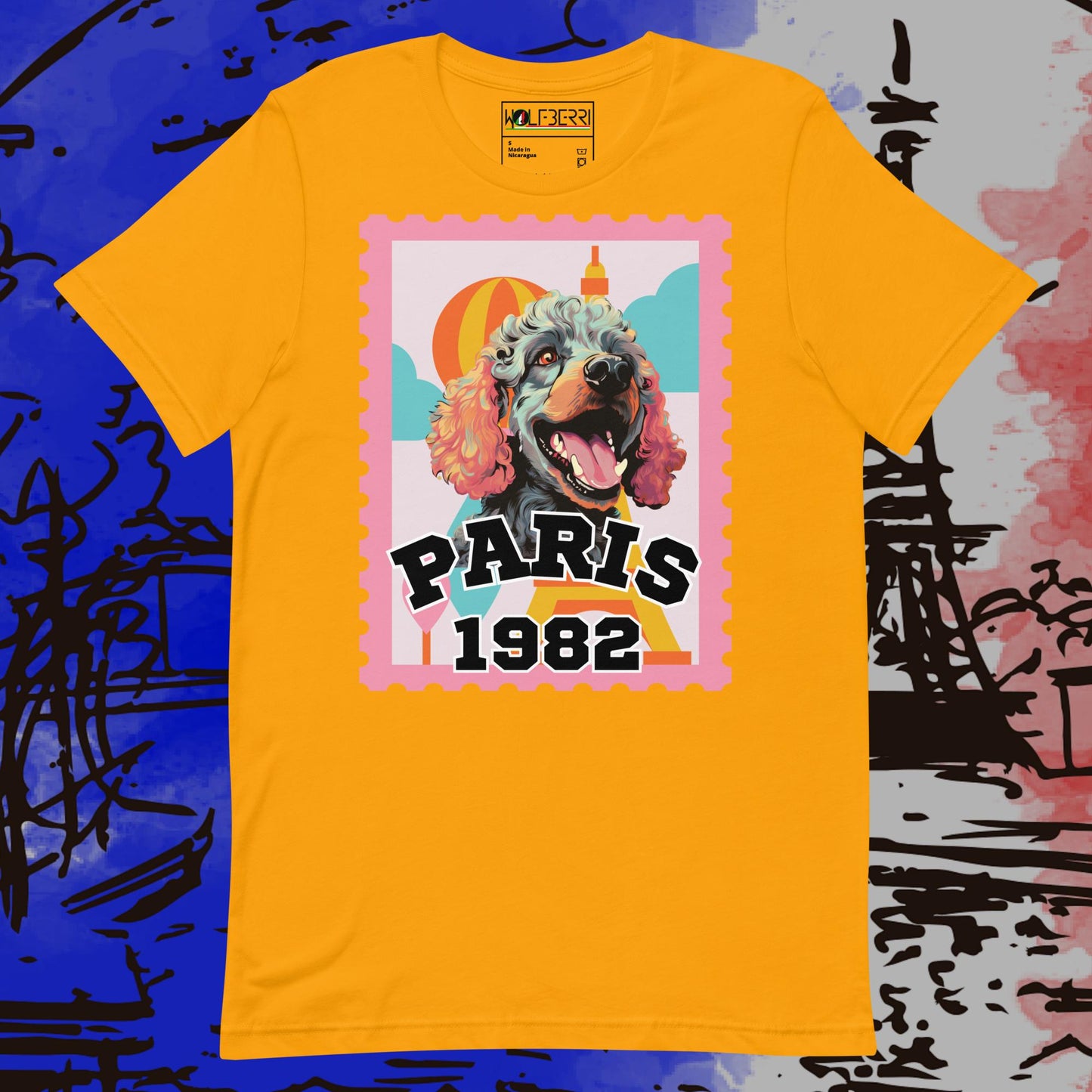 PARIS 1982 POODLE 100% COTTON T-SHIRT