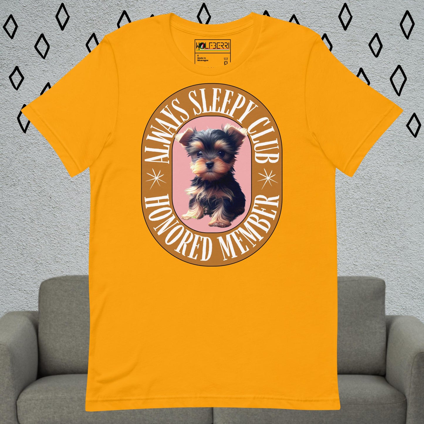 ALWAYS SLEEPY CLUB YORKIE 100% COTTON T-SHIRT