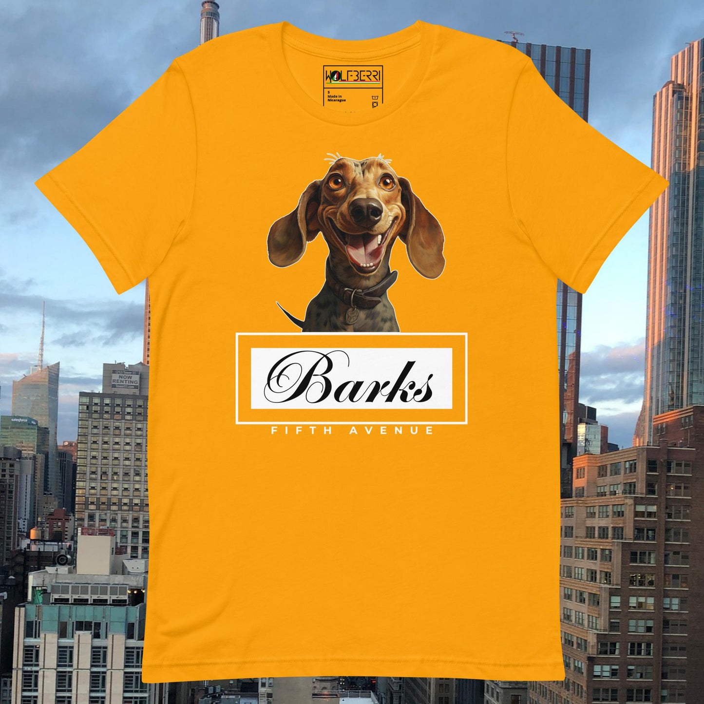 BARKS FIFTH AVENUE DACHSHUND 100% COTTON T-SHIRT