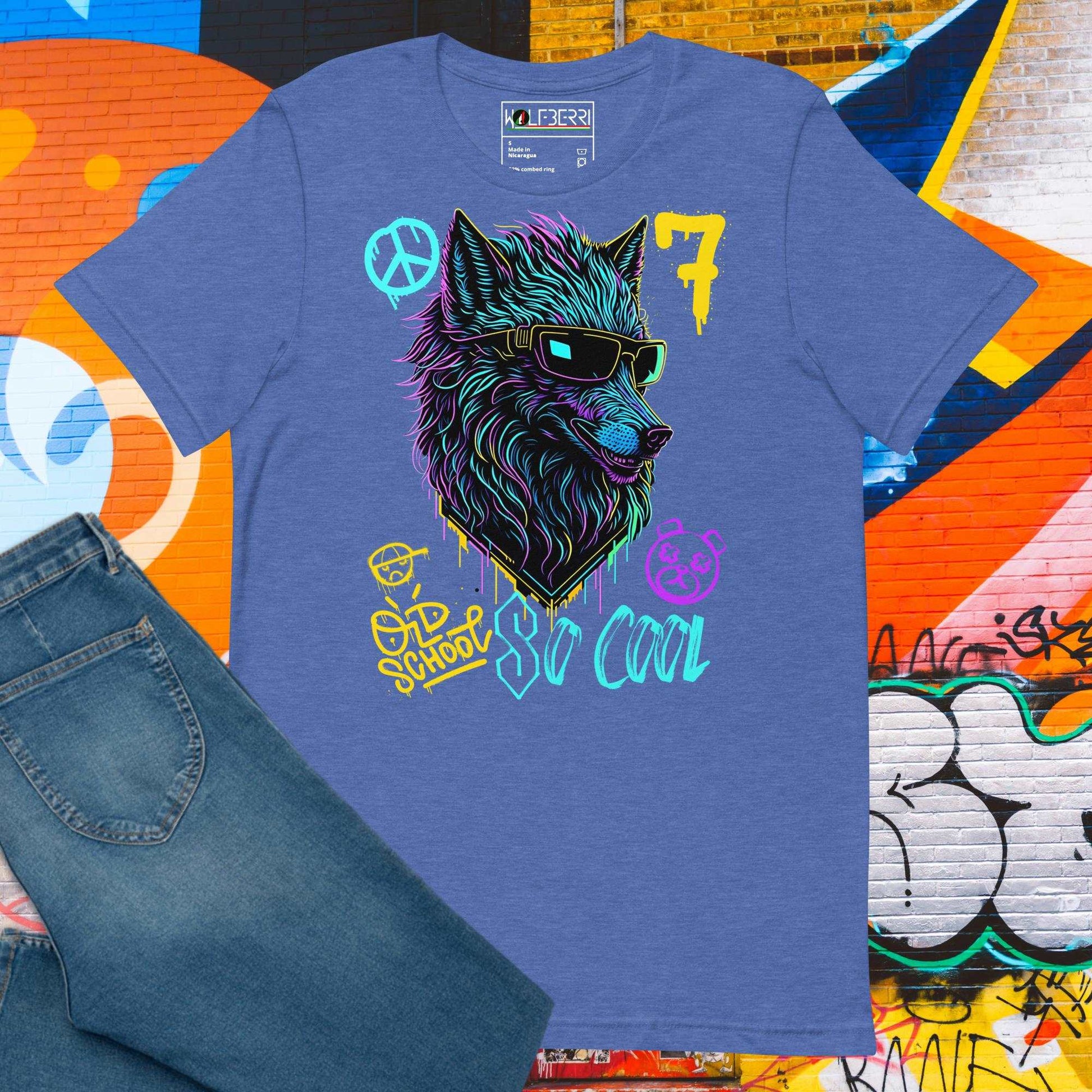 OLD SCHOOL SO COOL WOLF 100% COTTON T-SHIRT