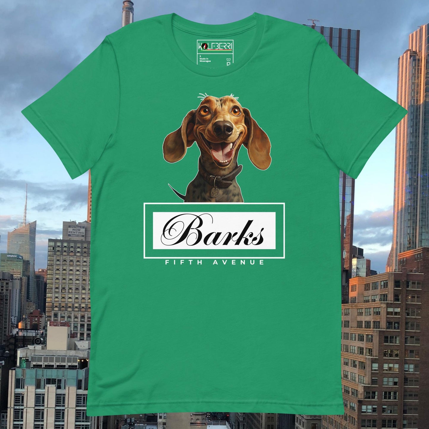 BARKS FIFTH AVENUE DACHSHUND 100% COTTON T-SHIRT