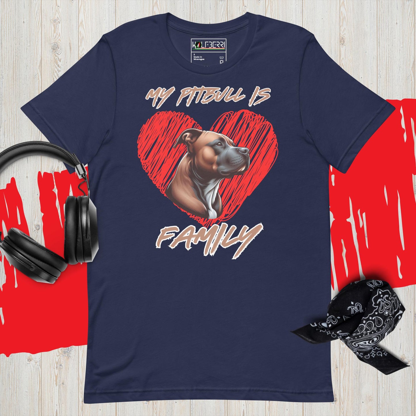 MY PITBULL IS FAMILY 100% COTTON T-SHIRT