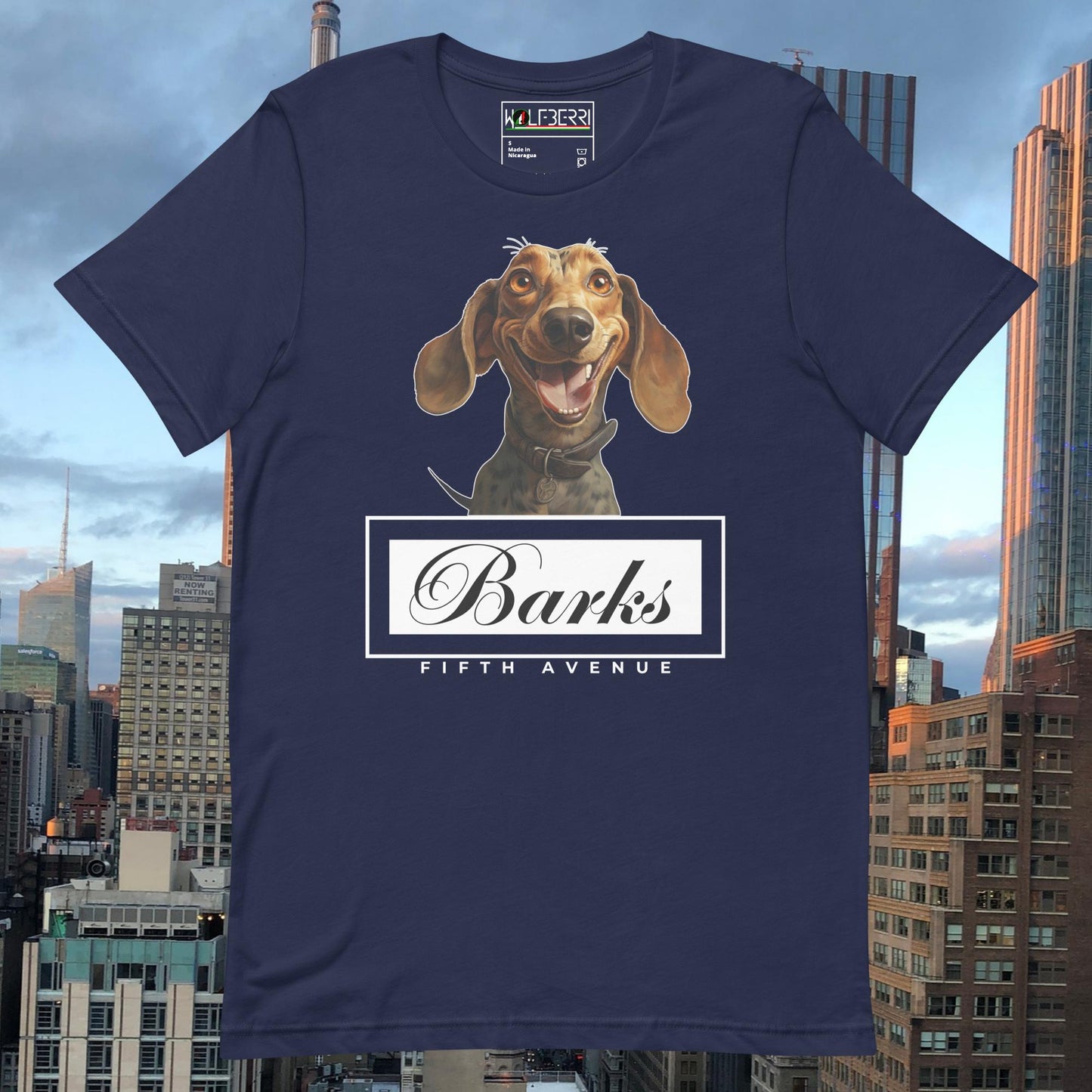 BARKS FIFTH AVENUE DACHSHUND 100% COTTON T-SHIRT