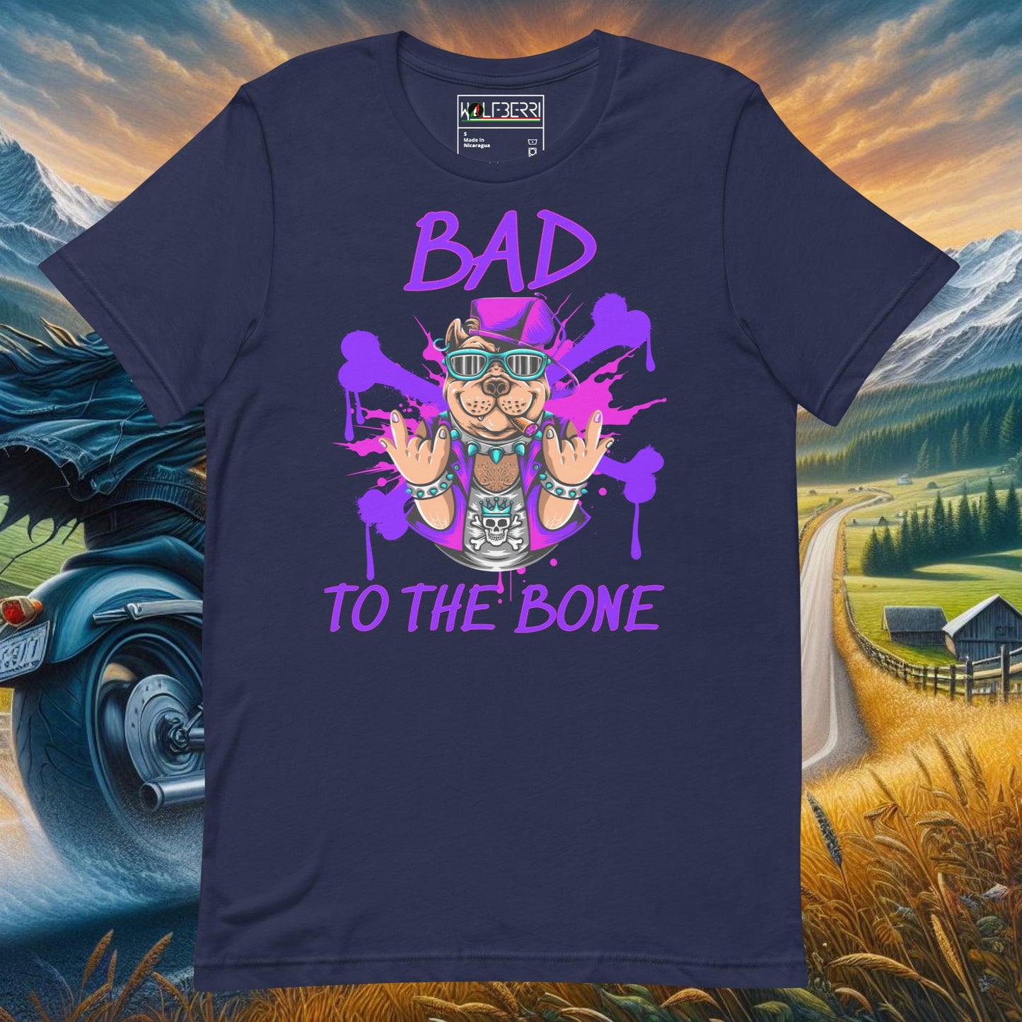 BAD TO THE BONE BULLDOG 100% COTTON T-SHIRT