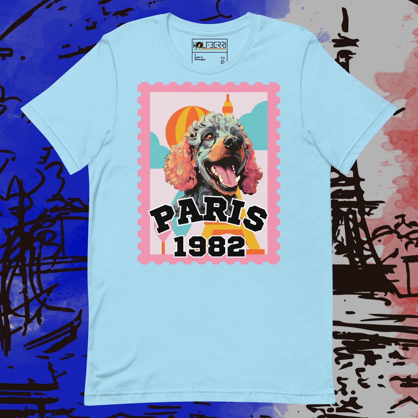 PARIS 1982 POODLE 100% COTTON T-SHIRT