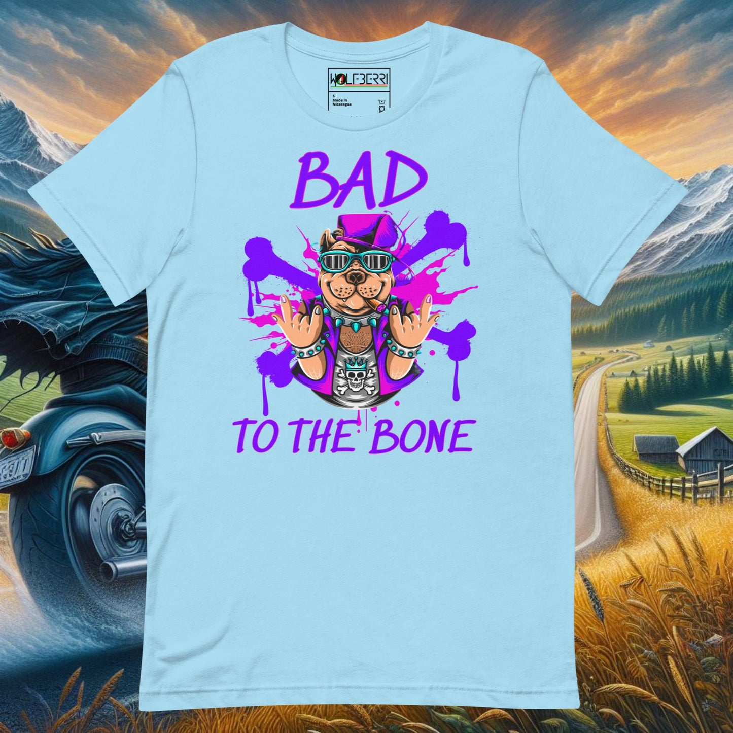 BAD TO THE BONE BULLDOG 100% COTTON T-SHIRT