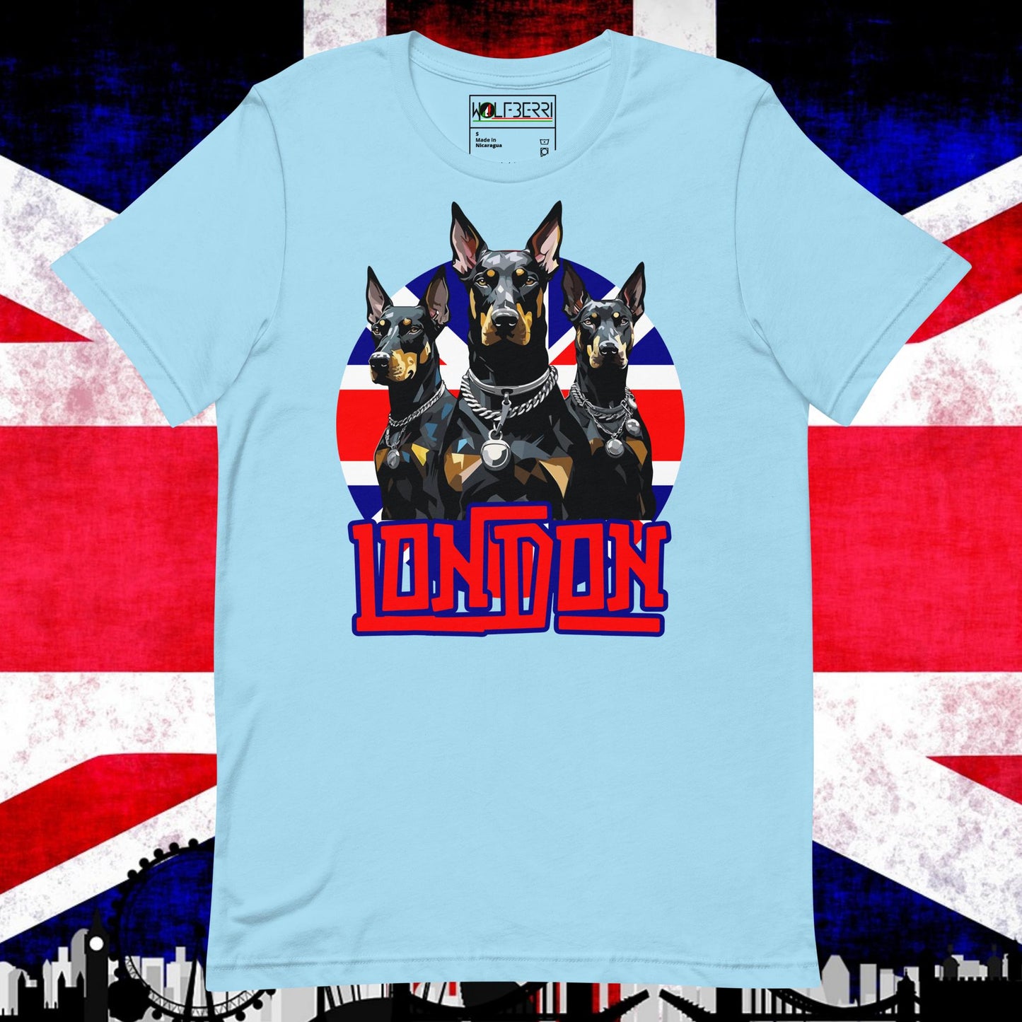 LONDON DOBERMAN TRIO 100% T-SHIRT