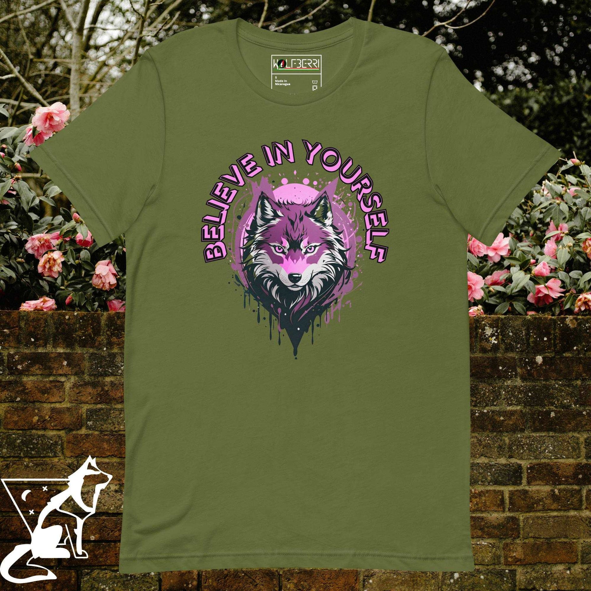 BELIEVE IN YOURSELF WOLF 100% COTTON T-SHIRT