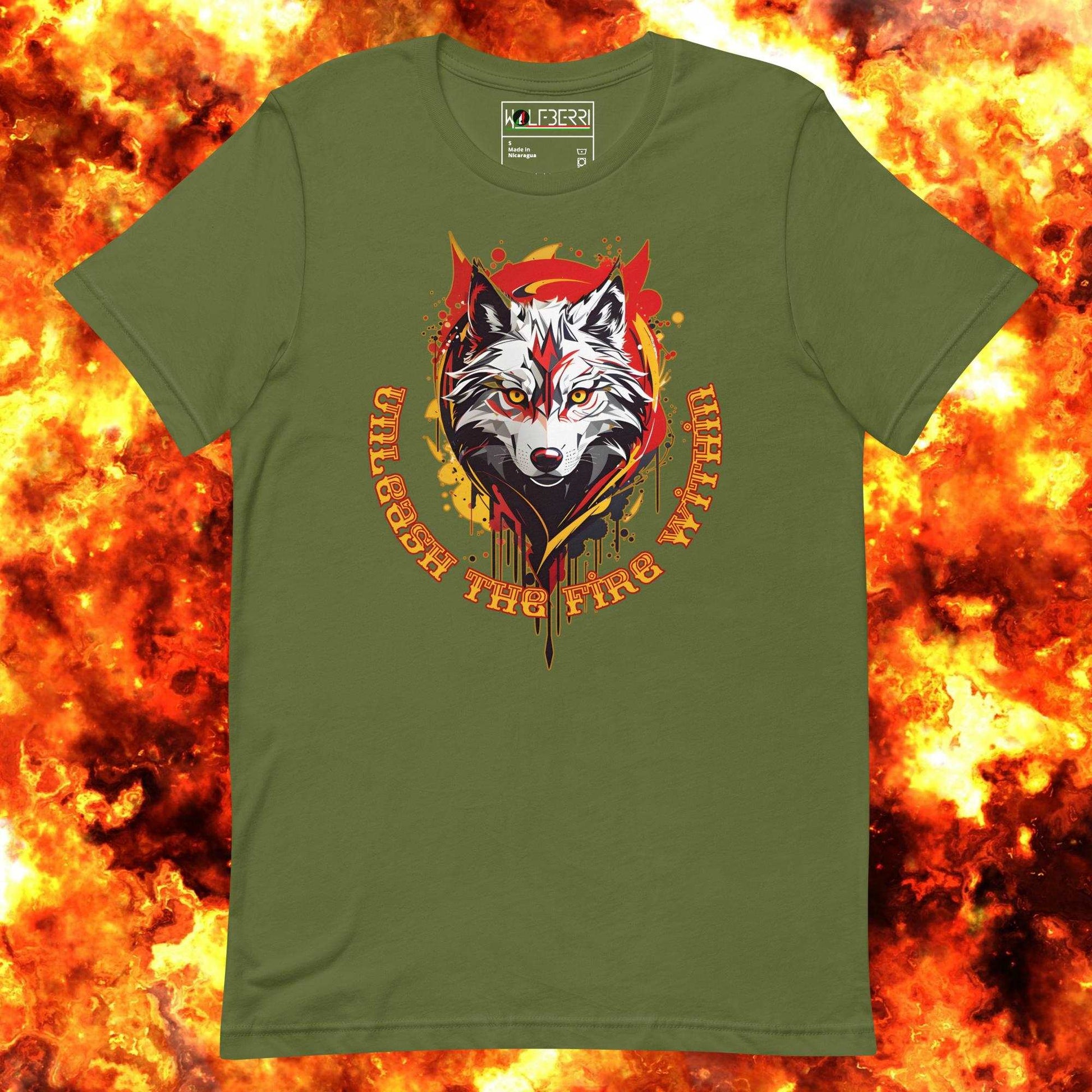 UNLEASH THE FIRE WITHIN WOLF 100% COTTON TEE