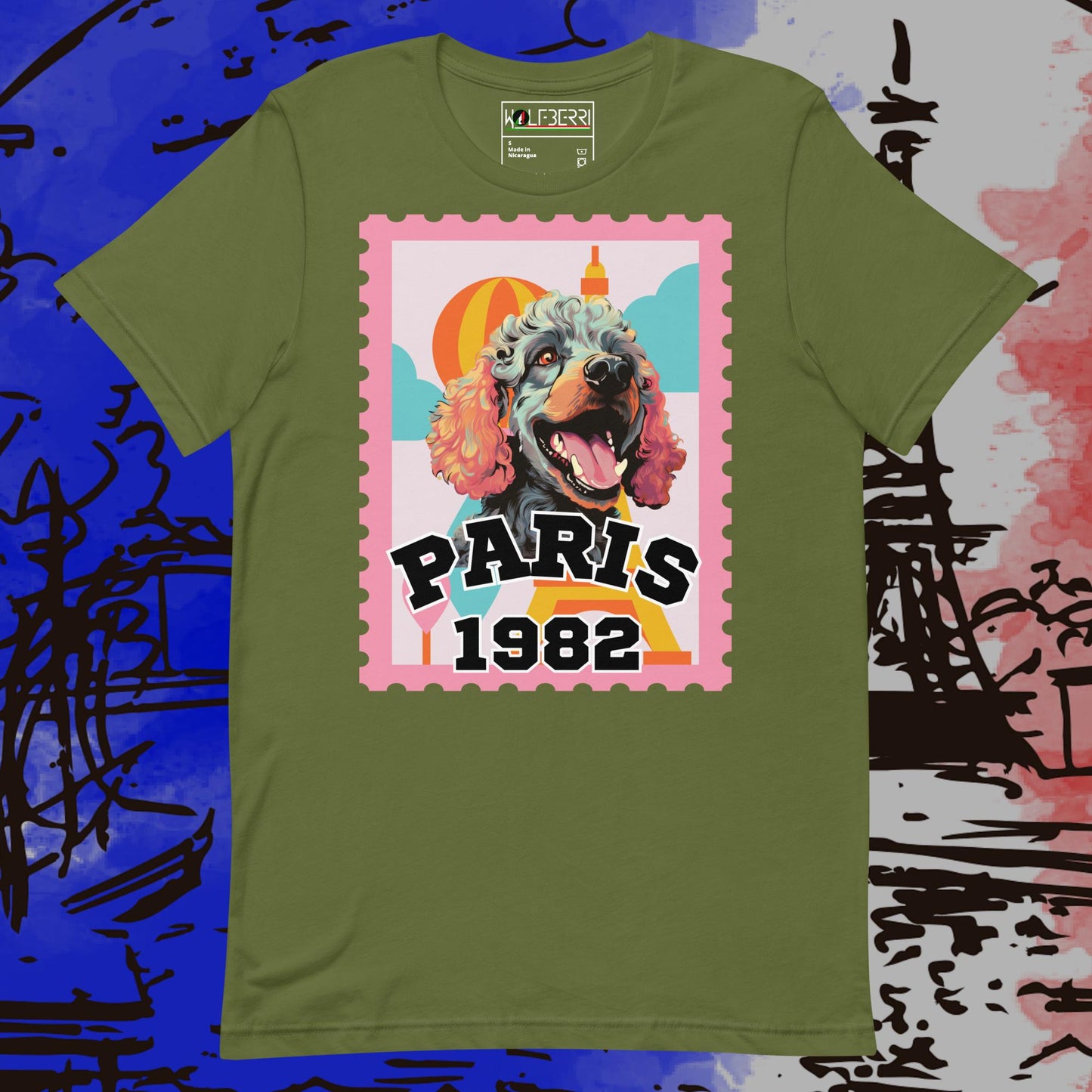 PARIS 1982 POODLE 100% COTTON T-SHIRT