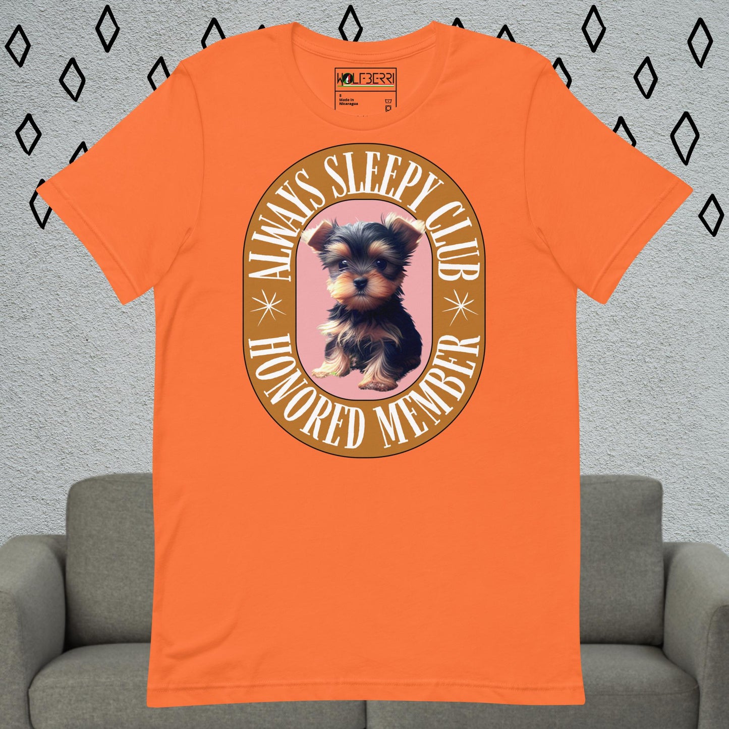 ALWAYS SLEEPY CLUB YORKIE 100% COTTON T-SHIRT