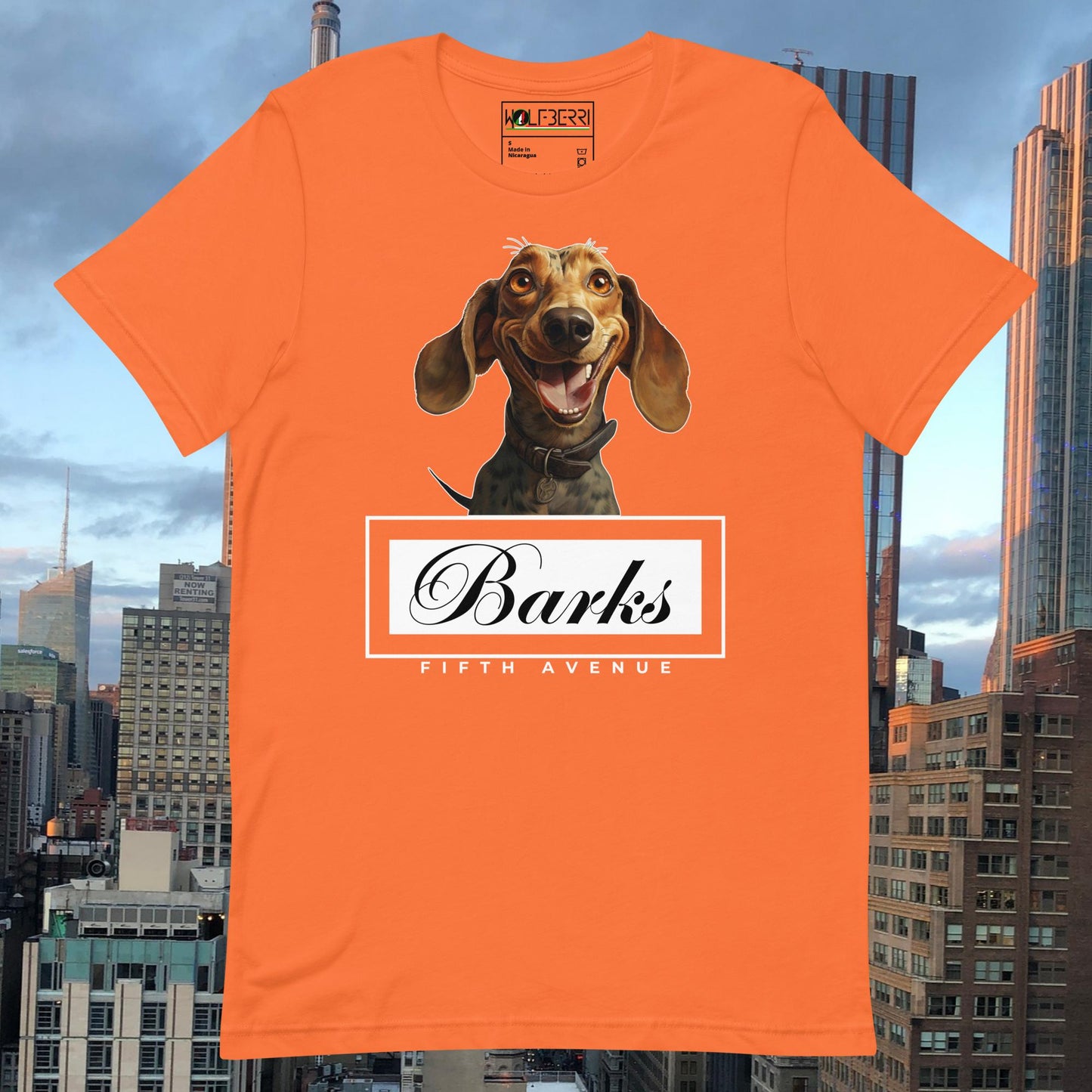 BARKS FIFTH AVENUE DACHSHUND 100% COTTON T-SHIRT