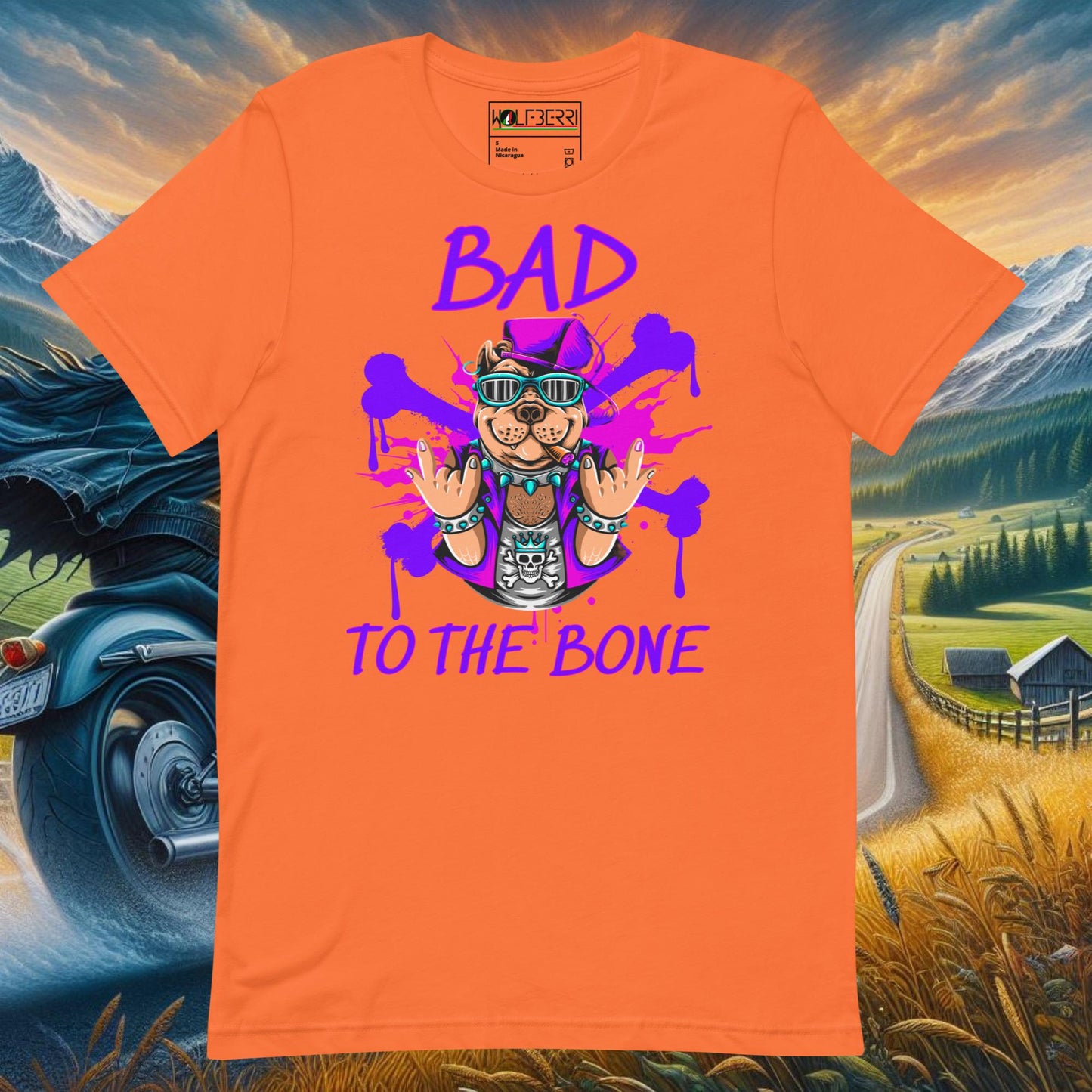 BAD TO THE BONE BULLDOG 100% COTTON T-SHIRT