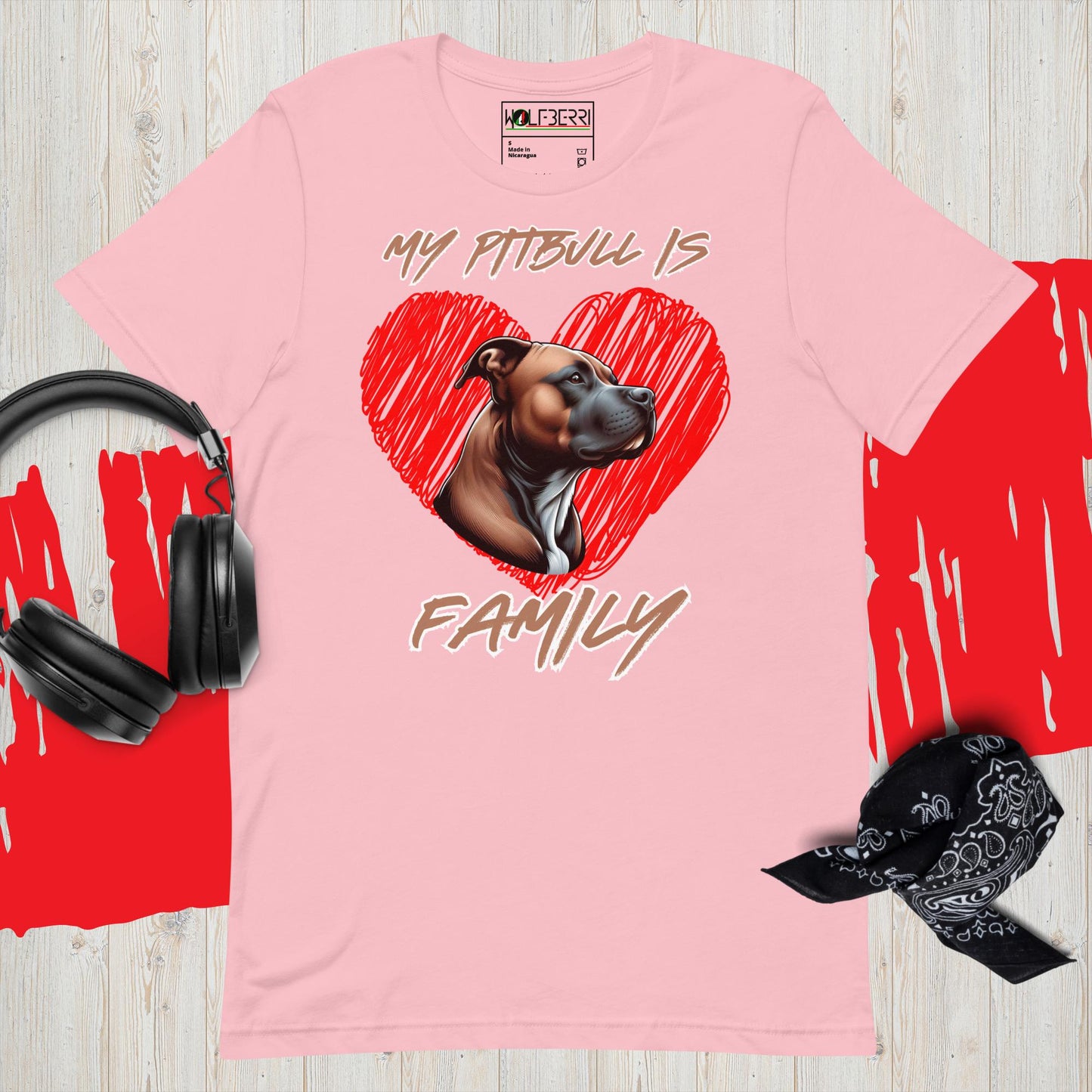 MY PITBULL IS FAMILY 100% COTTON T-SHIRT