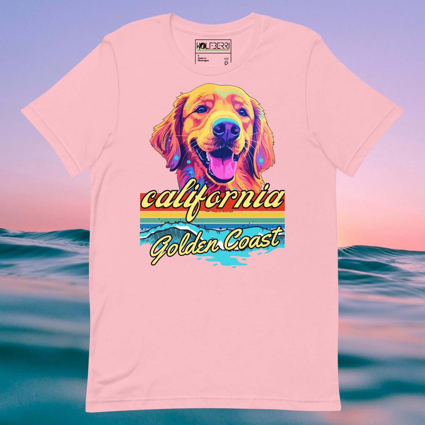 CALIFORNIA GOLDEN COAST DOG 100% COTTON T-SHIRT