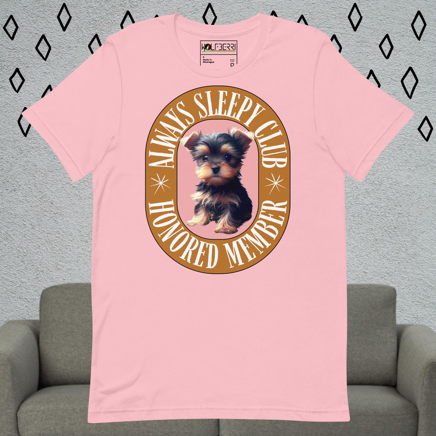 ALWAYS SLEEPY CLUB YORKIE 100% COTTON T-SHIRT