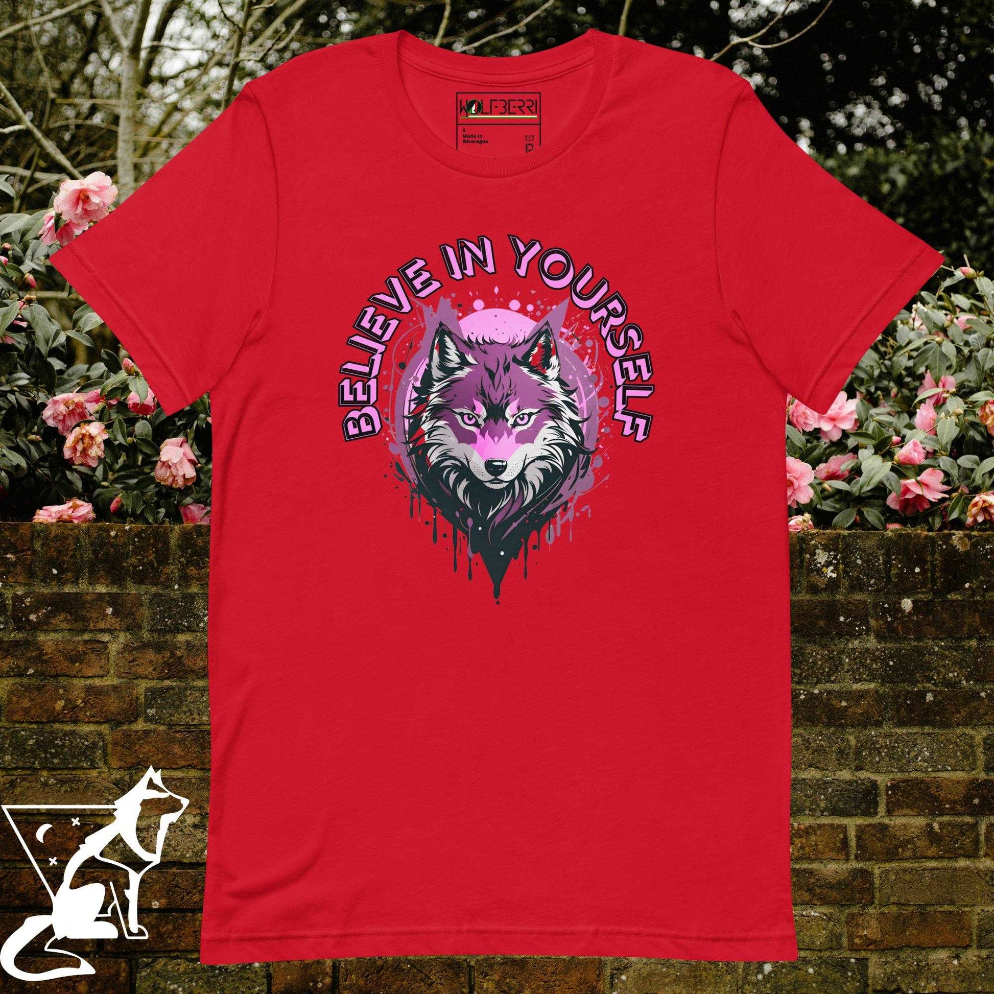 BELIEVE IN YOURSELF WOLF 100% COTTON T-SHIRT