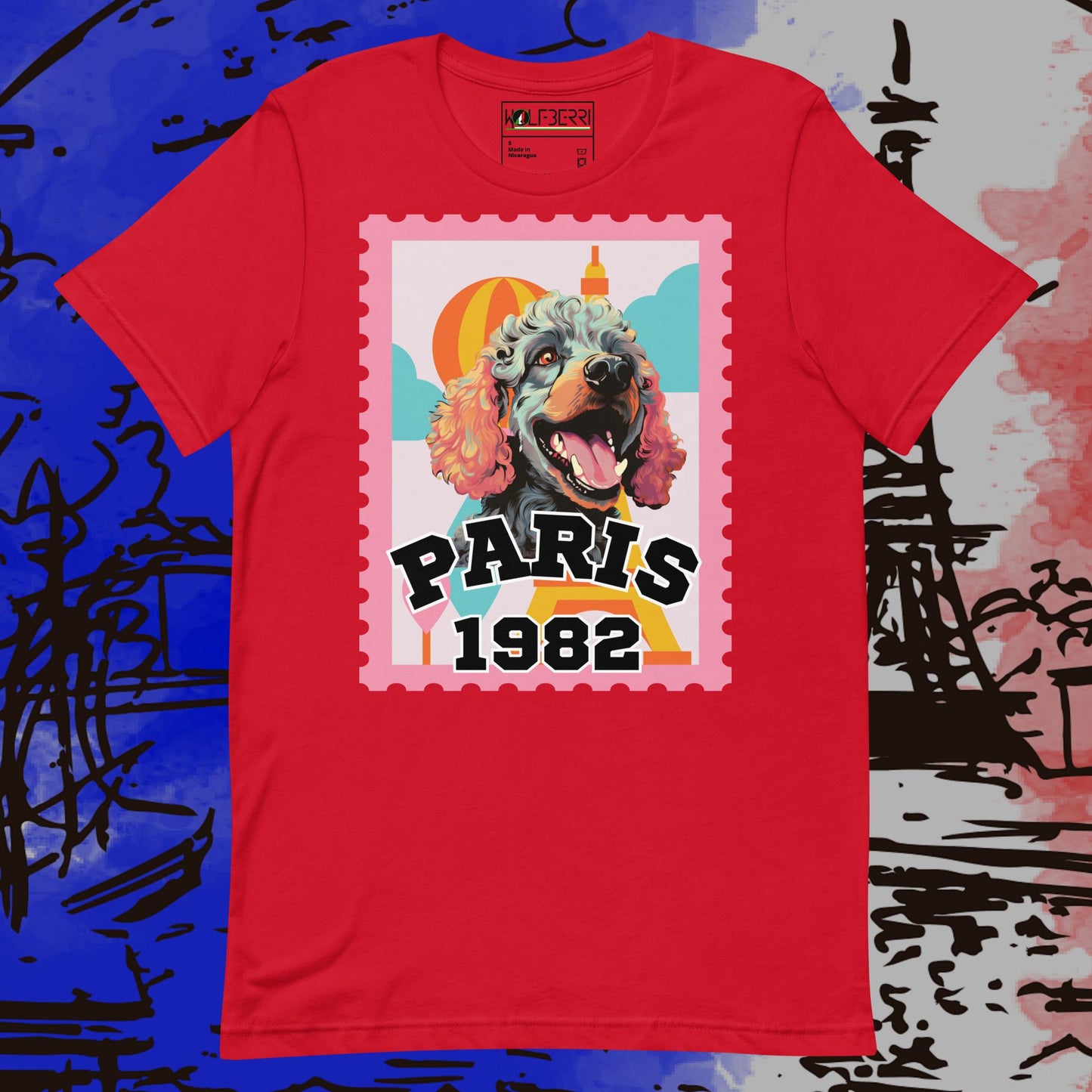 PARIS 1982 POODLE 100% COTTON T-SHIRT