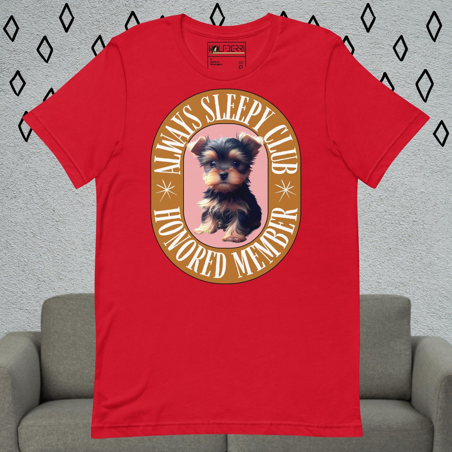 ALWAYS SLEEPY CLUB YORKIE 100% COTTON T-SHIRT