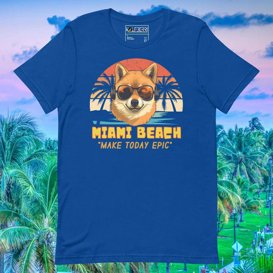 Miami Beach Shiba Inu T-shirt