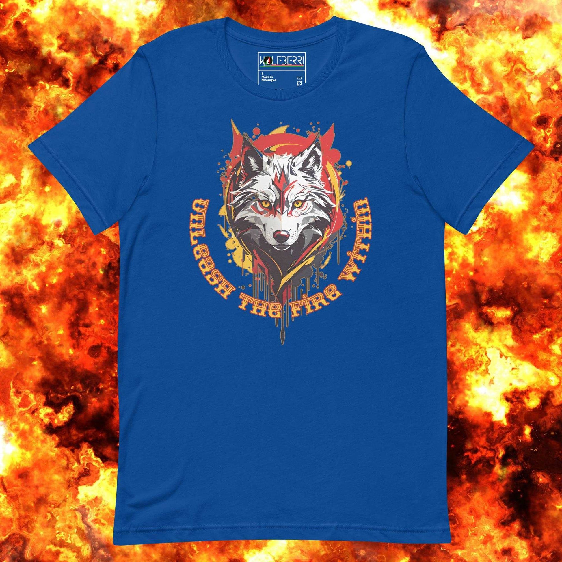 UNLEASH THE FIRE WITHIN WOLF 100% COTTON TEE