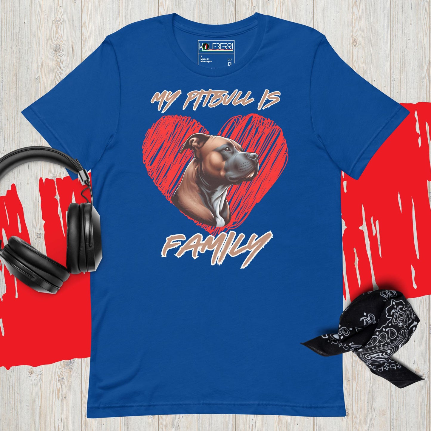 MY PITBULL IS FAMILY 100% COTTON T-SHIRT