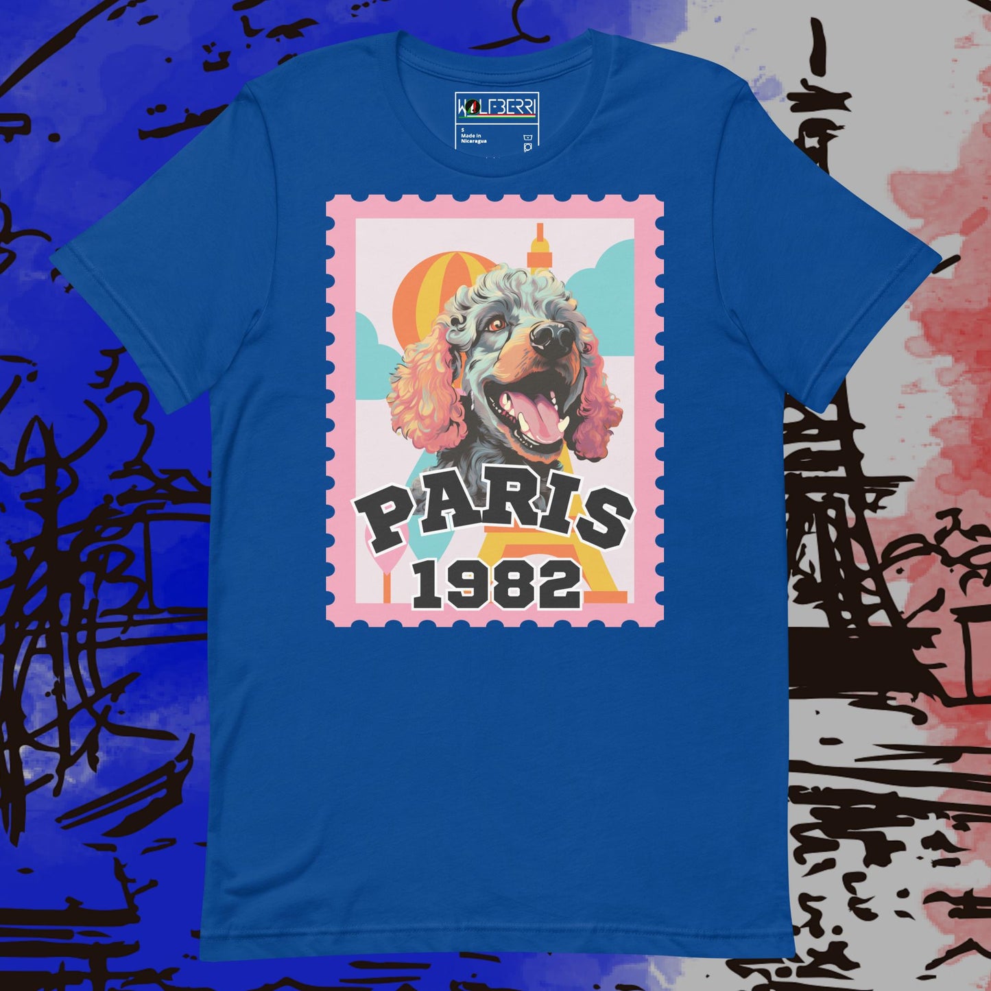 PARIS 1982 POODLE 100% COTTON T-SHIRT