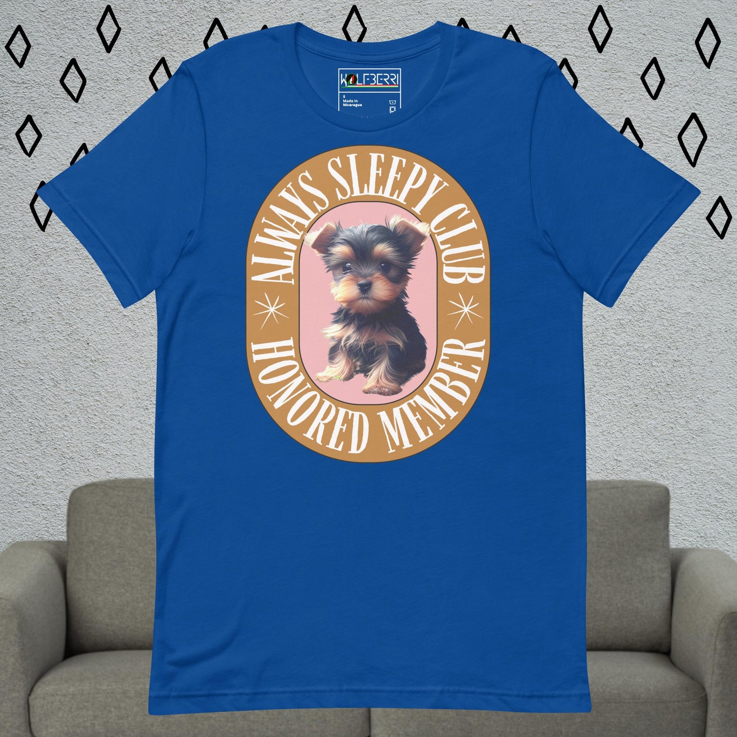 ALWAYS SLEEPY CLUB YORKIE 100% COTTON T-SHIRT