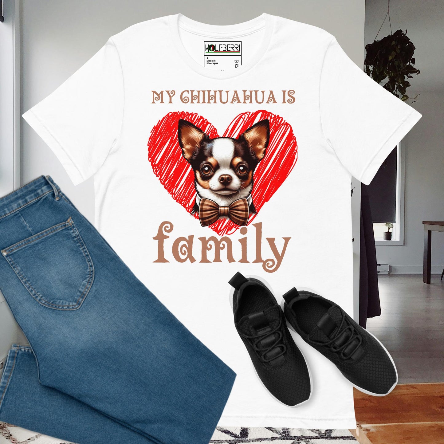 MY CHIHUAHUA IS FAMILY 100% COTTON T-SHIRT