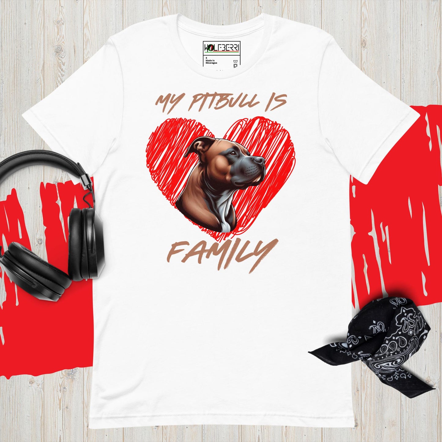 MY PITBULL IS FAMILY 100% COTTON T-SHIRT