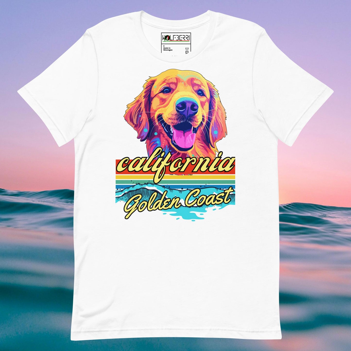 CALIFORNIA GOLDEN COAST DOG 100% COTTON T-SHIRT