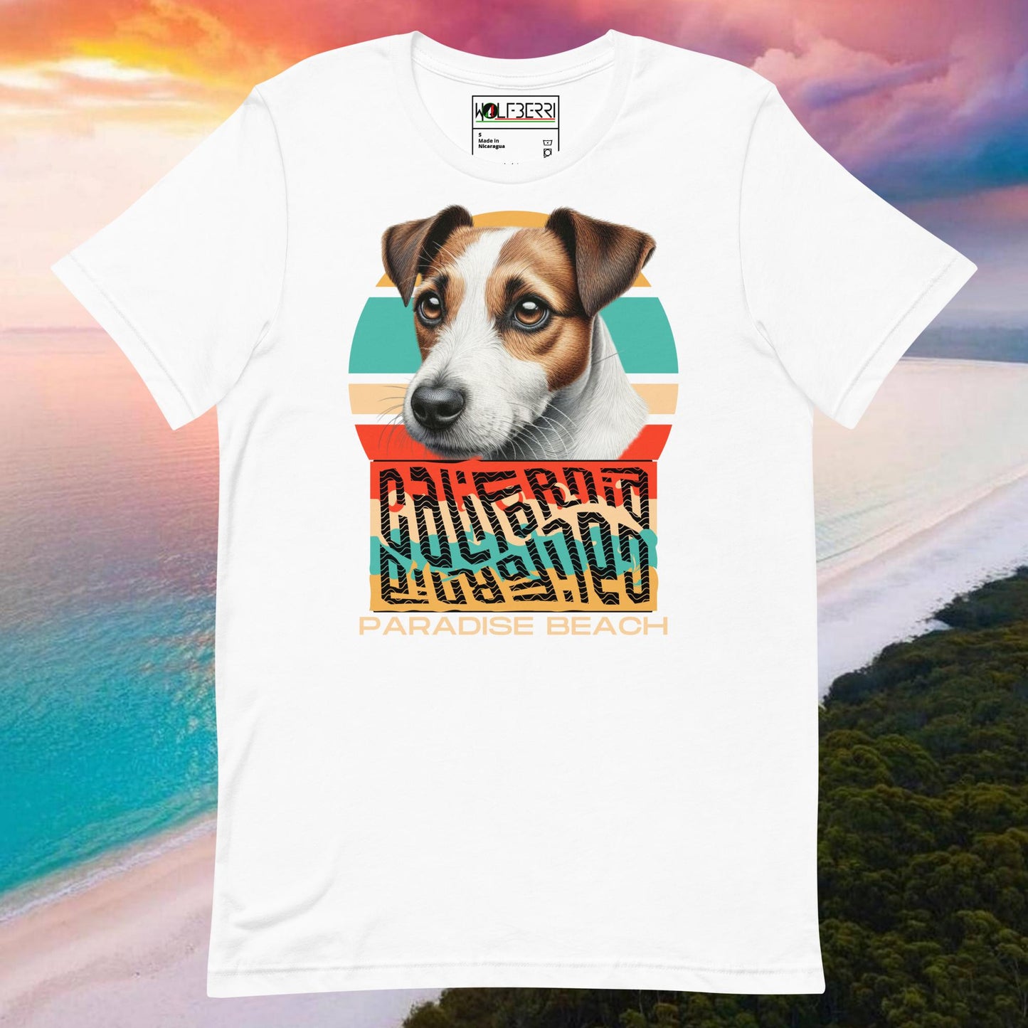 PARADISE BEACH JACK RUSELL 100% COTTON T-SHIRT