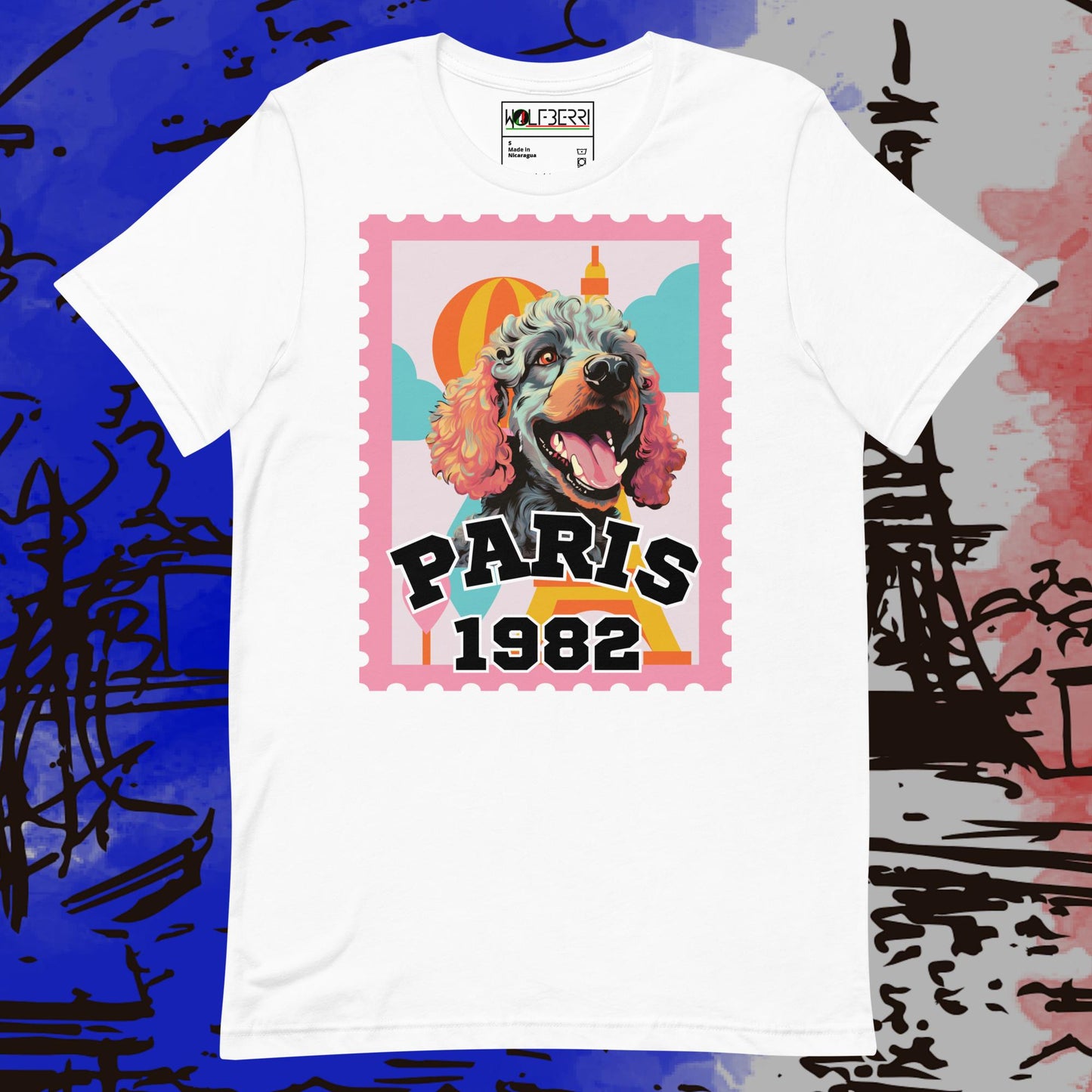 PARIS 1982 POODLE 100% COTTON T-SHIRT