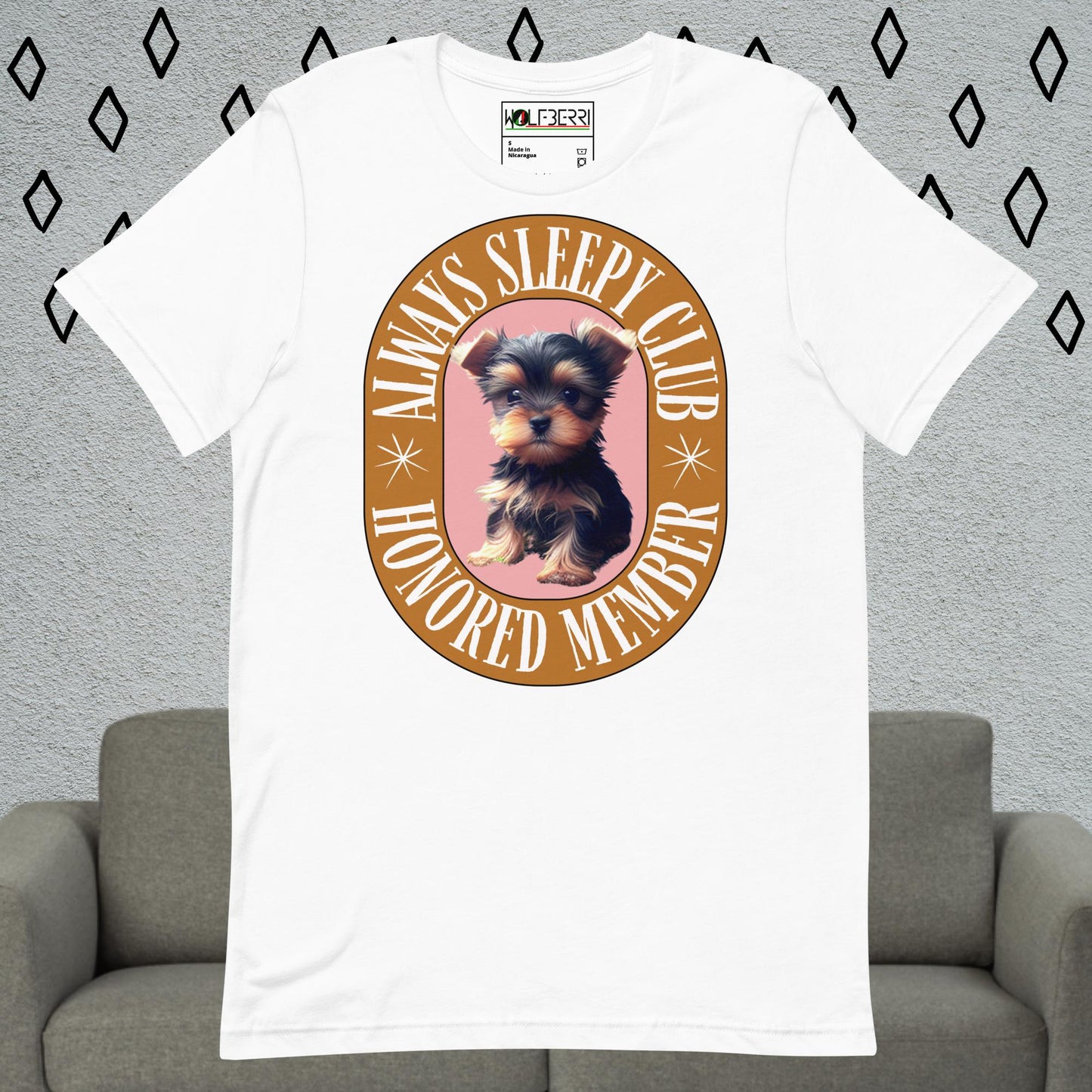 ALWAYS SLEEPY CLUB YORKIE 100% COTTON T-SHIRT